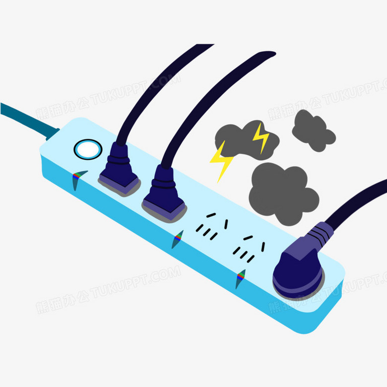 卡通手绘坏掉的插座免抠素材