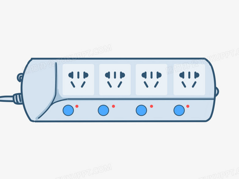 手绘卡通插座插线板png图片素材下载 手绘png 熊猫办公
