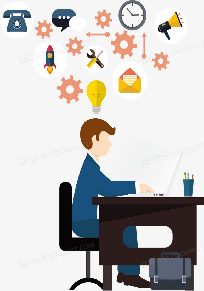 工作加班创意想法png图片素材下载_工作png_熊猫办公