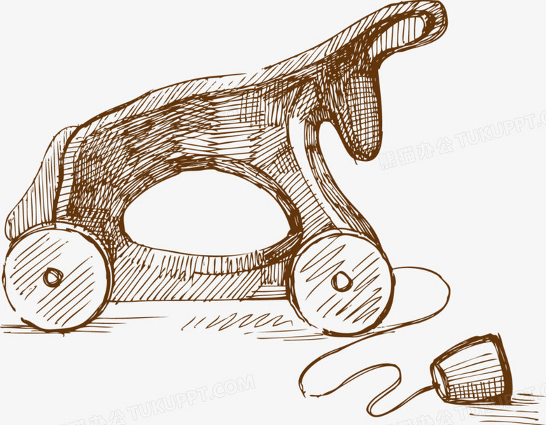 创意手绘素描小孩子的玩具