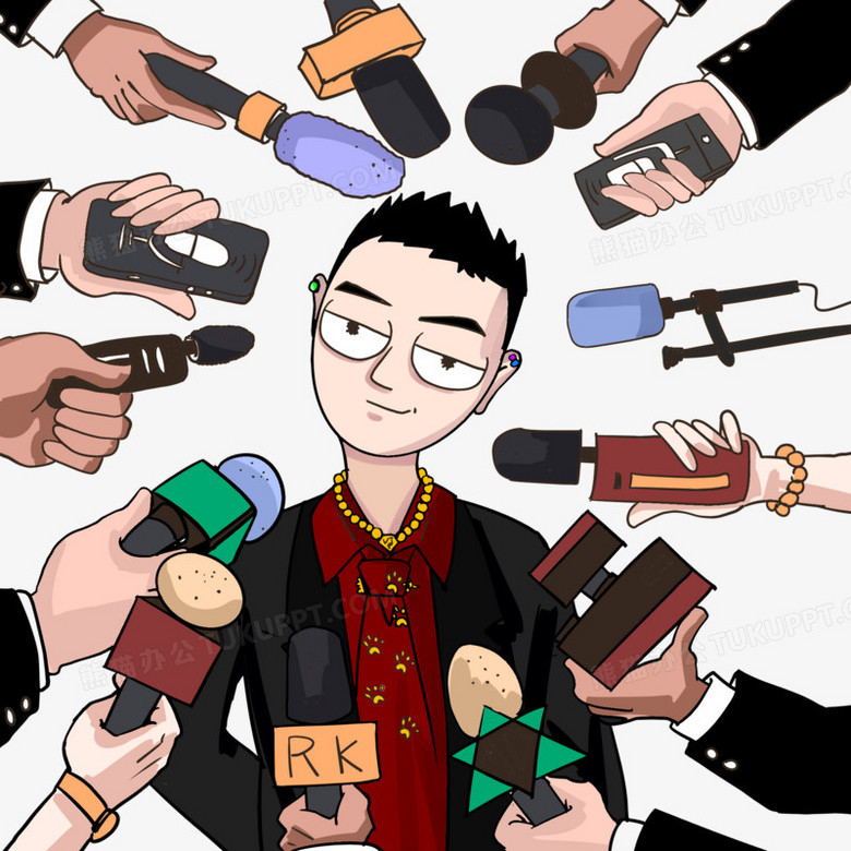 本作品全称为《彩色卡通手绘新闻记者采访创意元素》,使用adobe