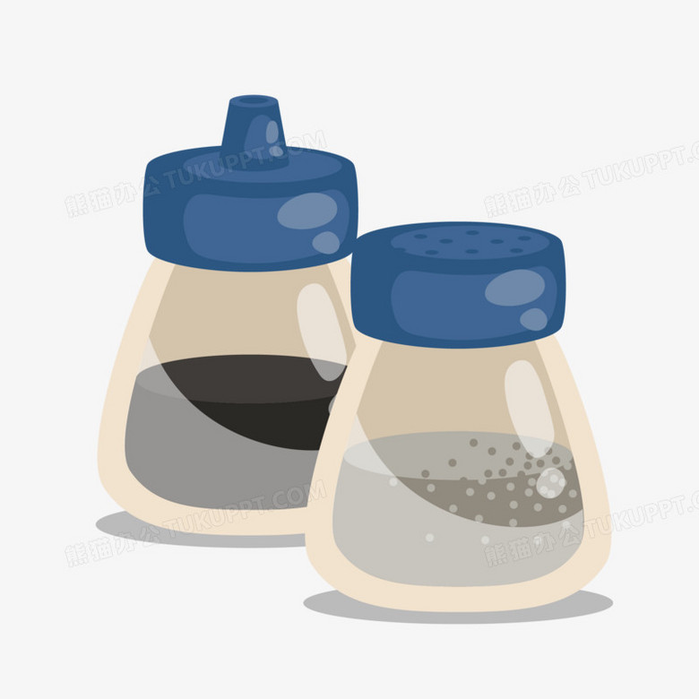 本作品全称为《白色卡通手绘两瓶调料创意元素》,使用adobe
