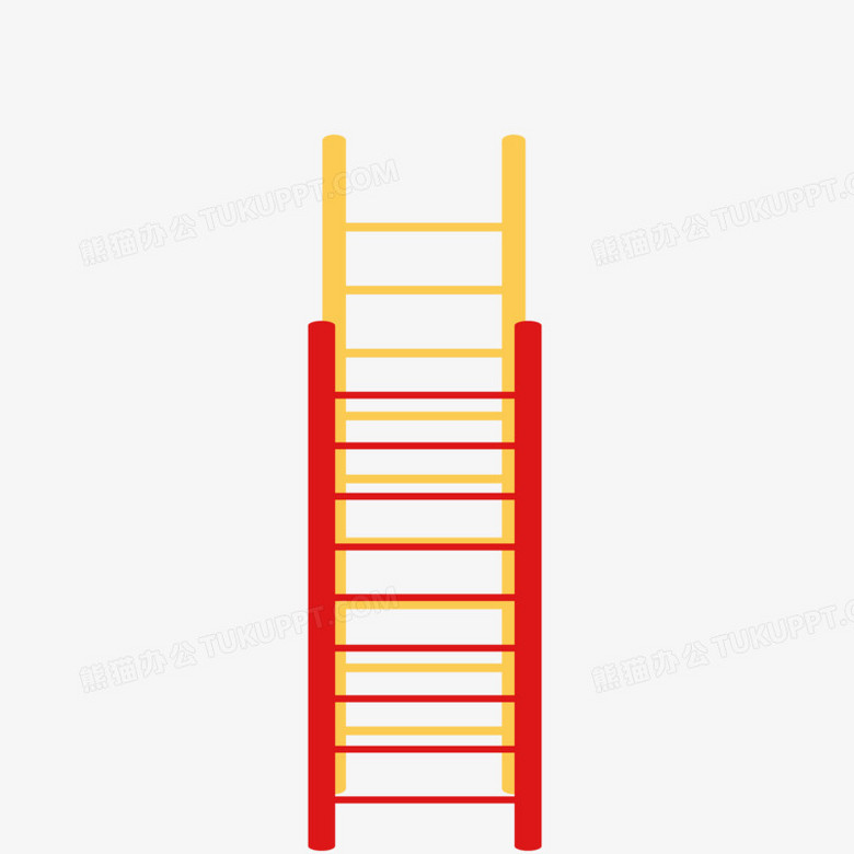 手绘卡通消防救生梯素材