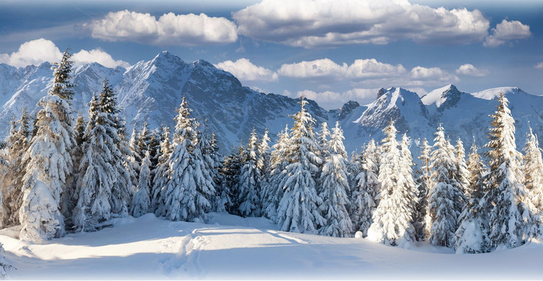 高山雪景皚皚一片高清素材