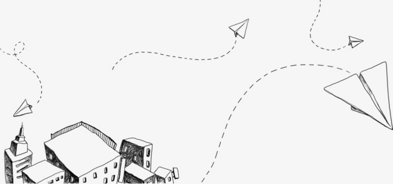 梦想纸飞机手绘素材