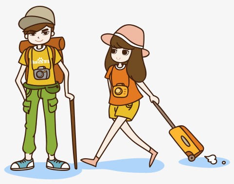 卡通背包旅行