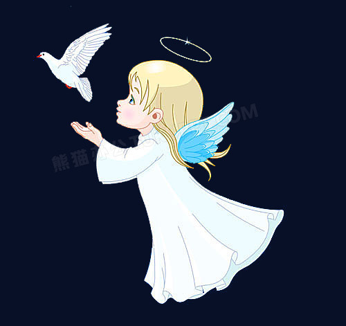 本作品全称为《彩色卡通手绘美丽小天使创意元素》,在整个配色上使用