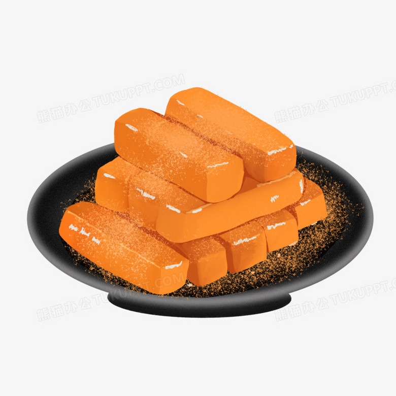 手绘红糖糍粑元素