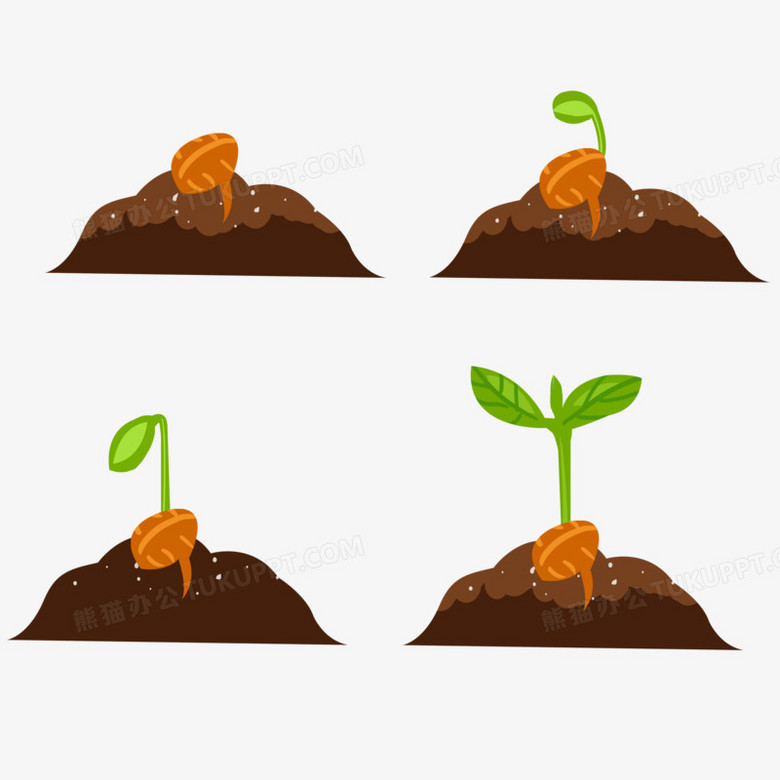 本作品全称为《卡通风一组种子成长过程元素》,使用 adobe photoshop