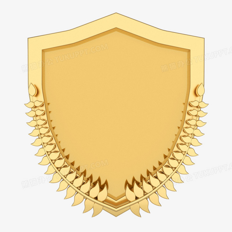 c4d金色立体盾牌边框素材