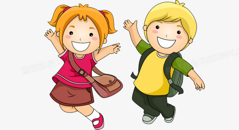 学生嬉戏矢量图