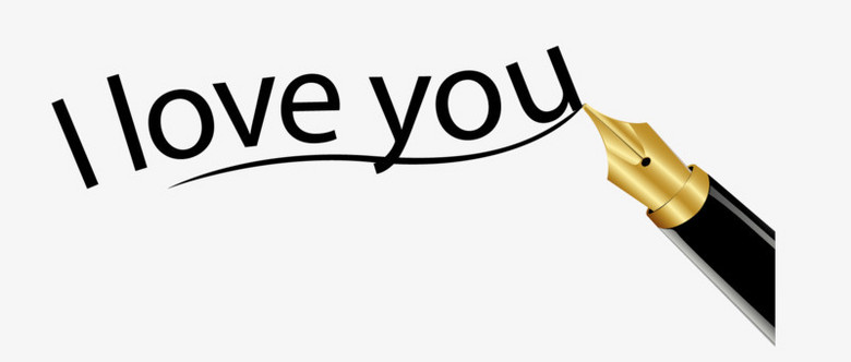 矢量创意钢笔iloveyou