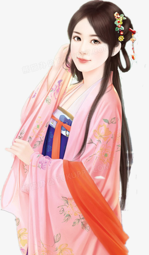 粉衣古风美女立绘人物