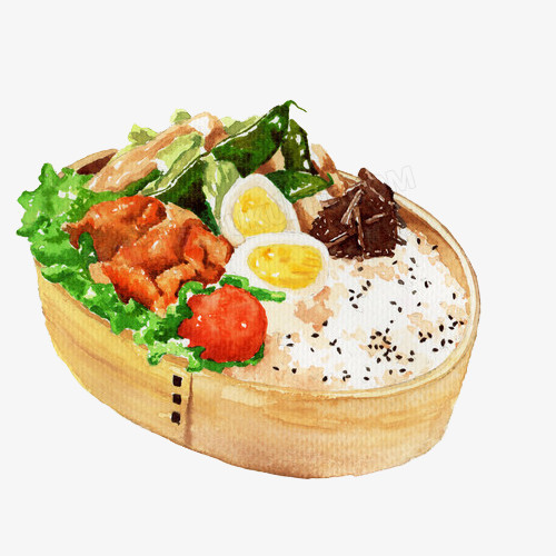 便当饭手绘画素材图片