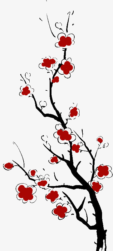 梅花手绘梅花水墨梅花