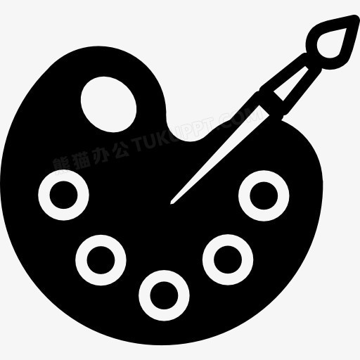 油漆调色板的线条勾勒图标