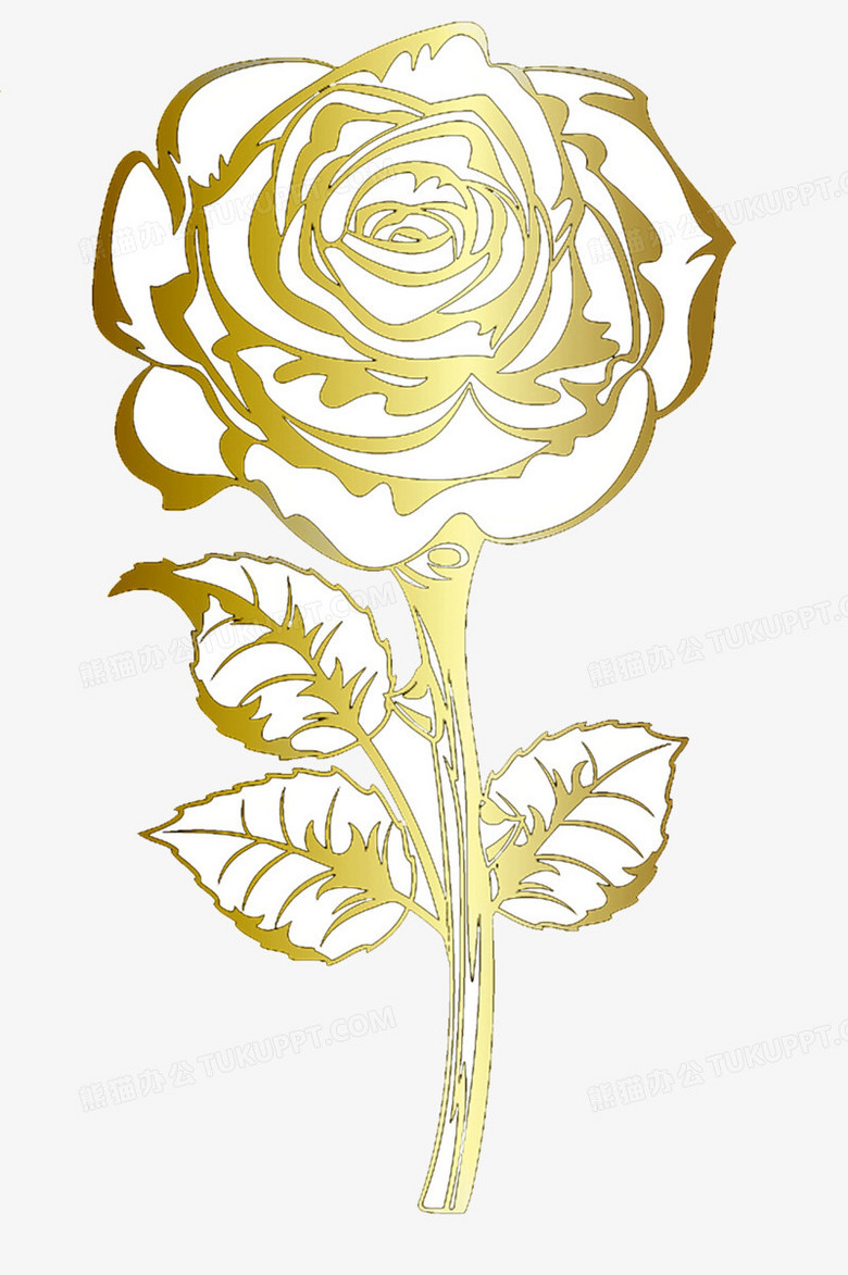 金色玫瑰花png图片素材下载 金色玫瑰花png 熊猫办公