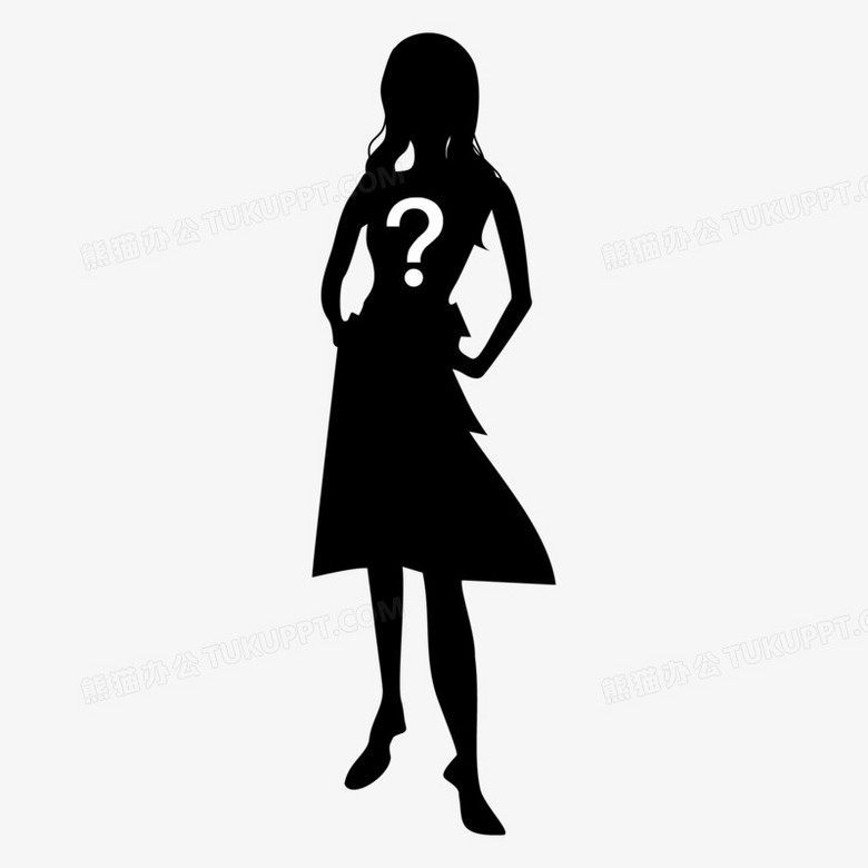 女性黑衣人神秘嘉宾装饰素材