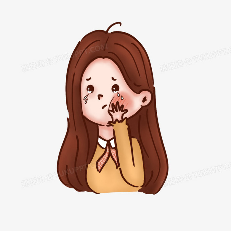 卡通女孩挨巴掌元素