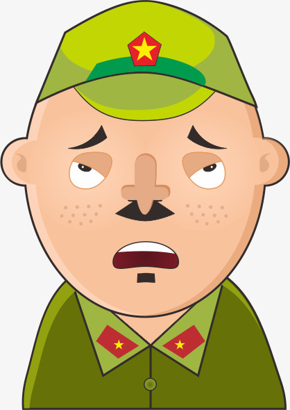 本作品全称为《绿色卡通手绘小眼睛日本士兵创意元素》,在整个配色上