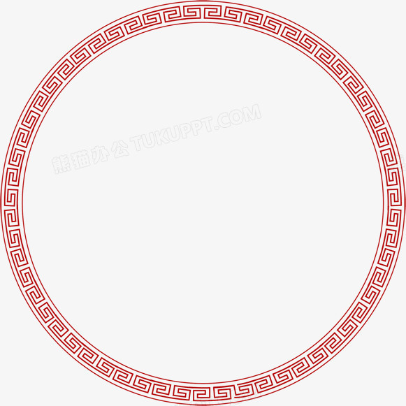 古风红色圆环素材
