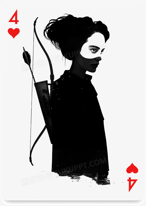 创意的成套扑克牌红桃4