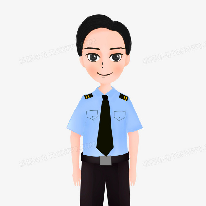 卡通手绘穿制服的人素材