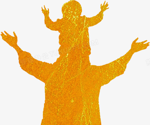 水彩肩膀上的小孩背影