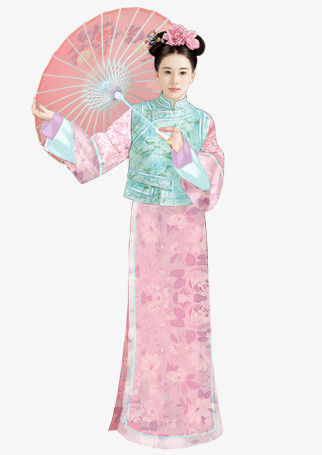 清代古风旗袍美女立绘