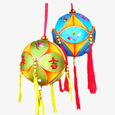 在整个配色上使用多种色彩作为基础色调,设计了一个精美民族绣球