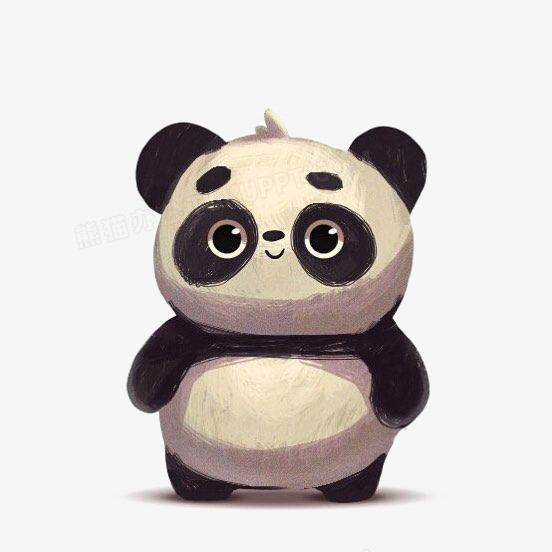 本作品全称为《黑黄色水彩风小可爱呆萌的国宝熊猫元素》,在整个配色