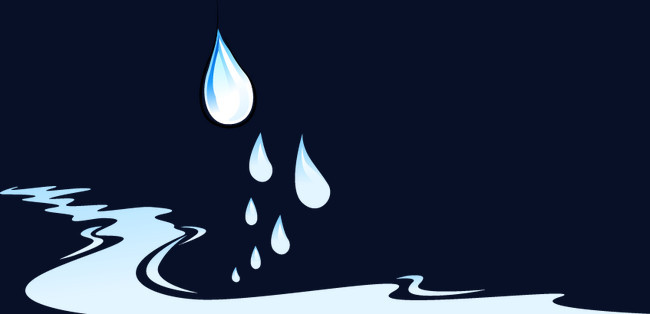 本作品全称为《白蓝色扁平风天上下雨落水滴汇聚成河元素》,主要应用