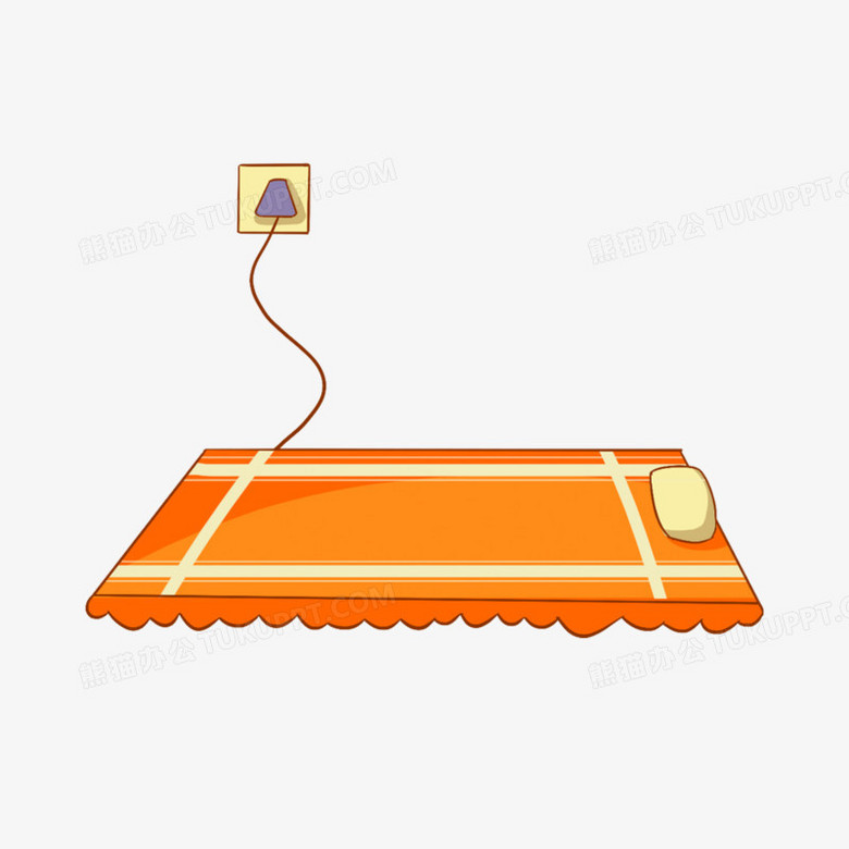 卡通手绘冬天的电热毯元素