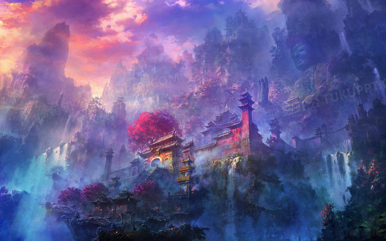 古风意境游戏场景原画png图片素材下载_古风png_熊猫办公