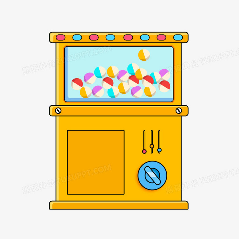 手绘卡通扭蛋机素材