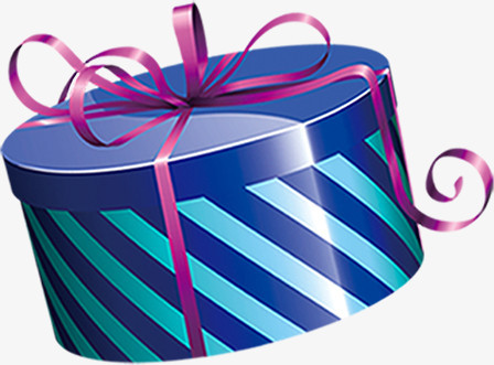 蓝色卡通礼物盒子六一儿童节