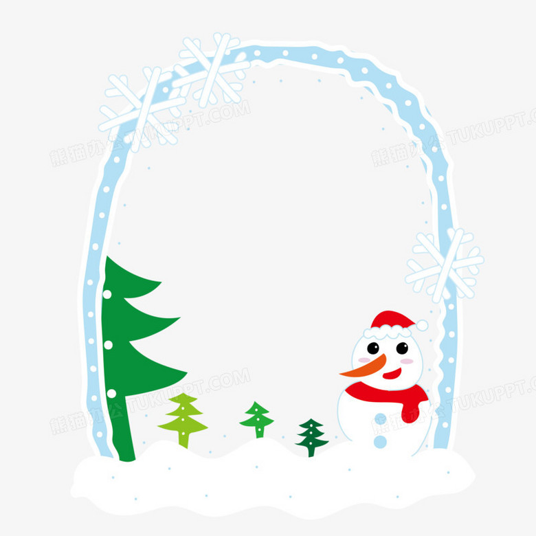 矢量卡通雪人边框素材