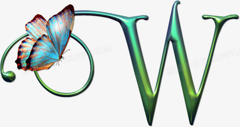 字母设计艺术字体创意英文w