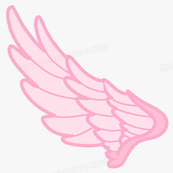 翅膀素材羽毛矢量素材卡通手绘翅膀