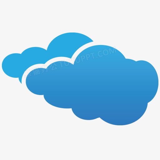 符号图标创意元素》,在整个配色上使用蓝色作为基础色调,设计了云朵