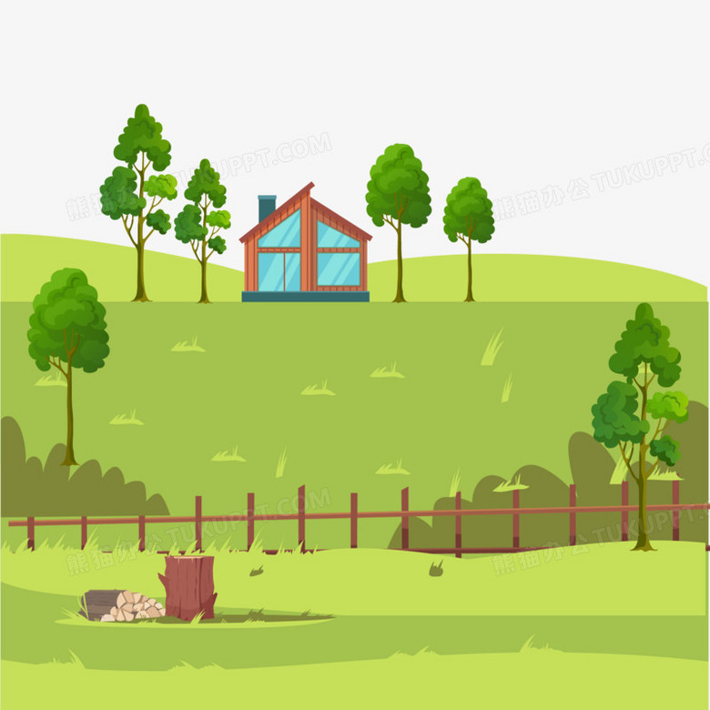 手绘插画风农庄免抠元素