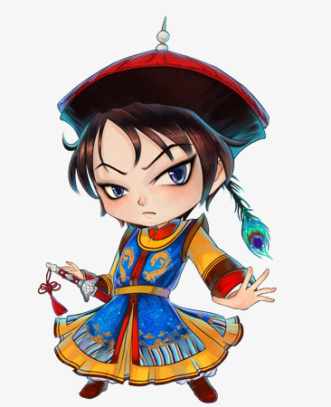 卡通清朝侍卫古风