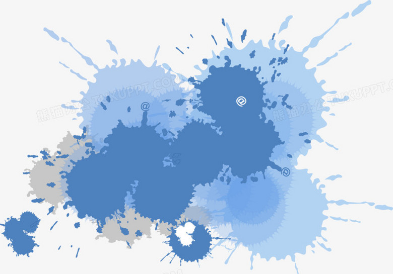蓝色墨迹png图片素材下载_墨迹png_熊猫办公