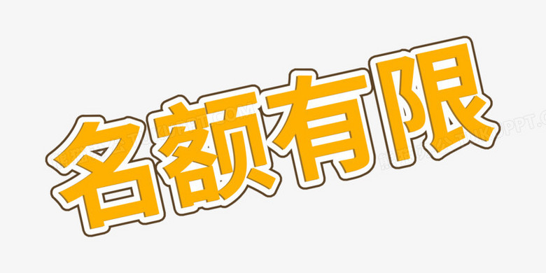 名额有限简约免抠艺术字