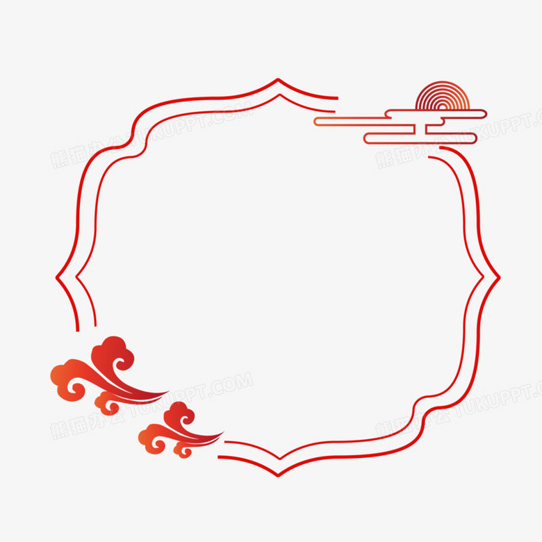 本作品全称为《手绘中国风祥云粗线条边框元素》,使用adobe
