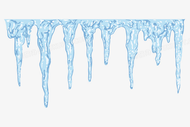 手绘结冰冰棱冰锥左手素材
