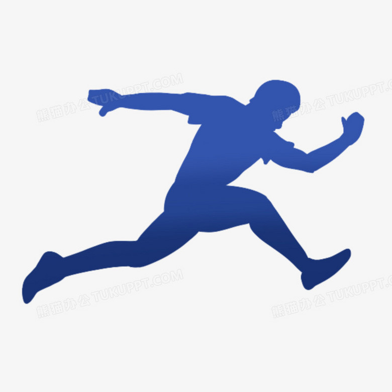 手绘人物冲刺剪影免抠装饰元素