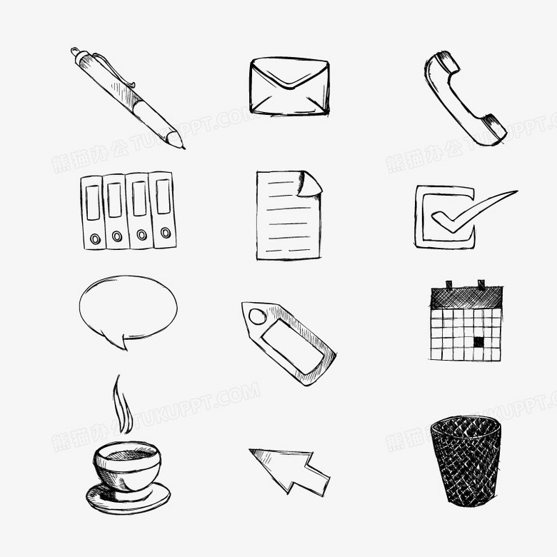 简笔小标志PNG图片素材下载_标志PNG_熊猫办公