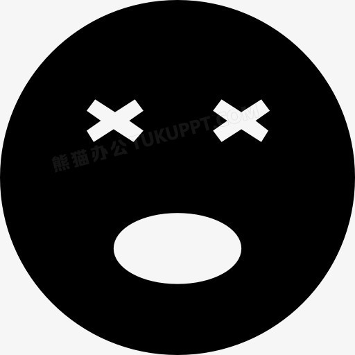 惊讶的表情的脸黑图标