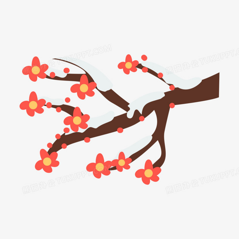 卡通手绘矢量梅花装饰素材